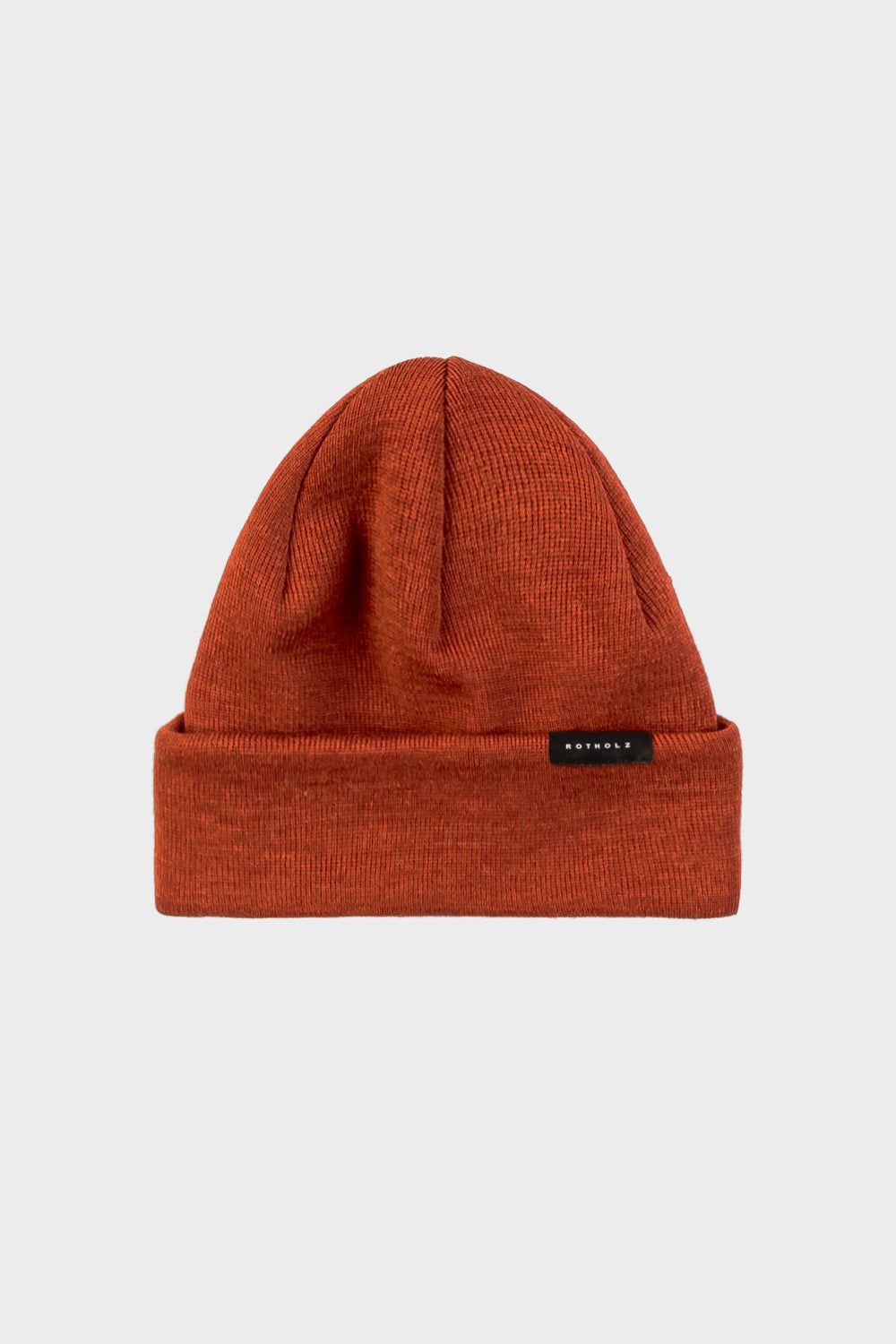 Bonnet en laine mérinos bio | rouille 