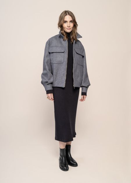 Blouson en laine certifiée | bleu clair "kinsale - steel blue"