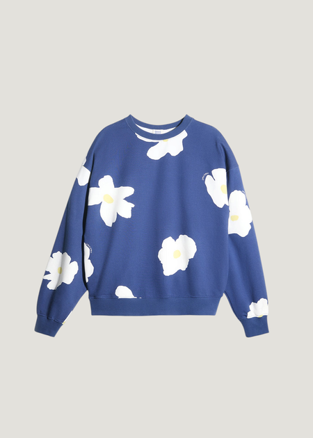 Sweat en coton bio | bleu "sky - fleur bleue", émoi émoi, photo 6