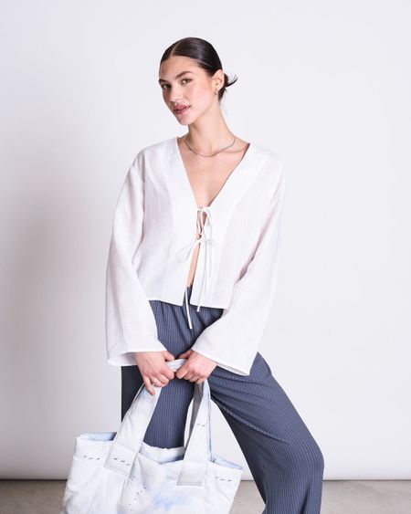 Blouse en lin | blanc "skagen - white"