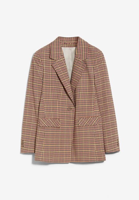 Blazer à carreaux en coton mélangé - andreaa tartan kitt-fudge, Armedangels, photo 5