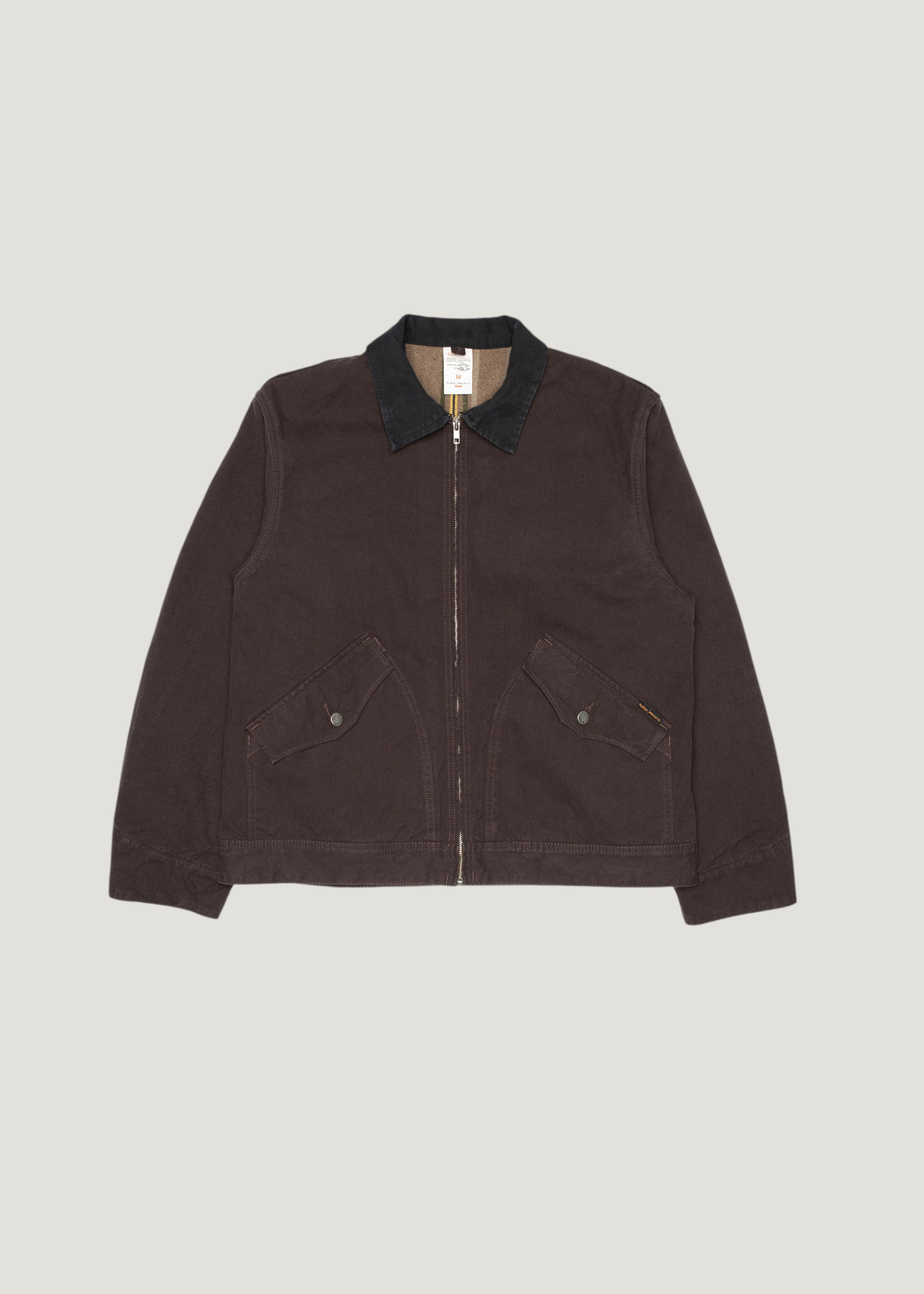 Zip-Jacke aus Bio-Baumwolle | braun "Blake zip jacket duck canvas - dark-brown", Nudie Jeans, Foto 6