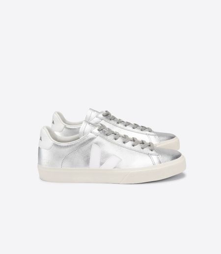 Sneaker aus chromfreiem Leder | Silber "campo silver white", Veja