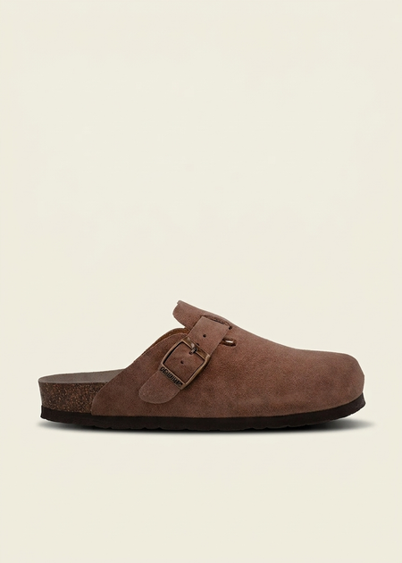 Clogs aus zertifiziertem Leder | Braun "riva velour terra", Genuins, Foto 1