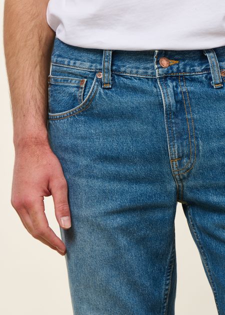 Jean droit en coton bio | bleu "gritty jackson day dreamer" - Nudie Jeans