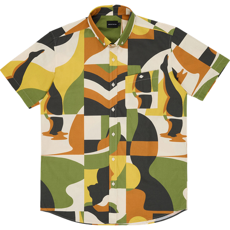 Chemise manches courtes en coton bio | multicolore "paradise"