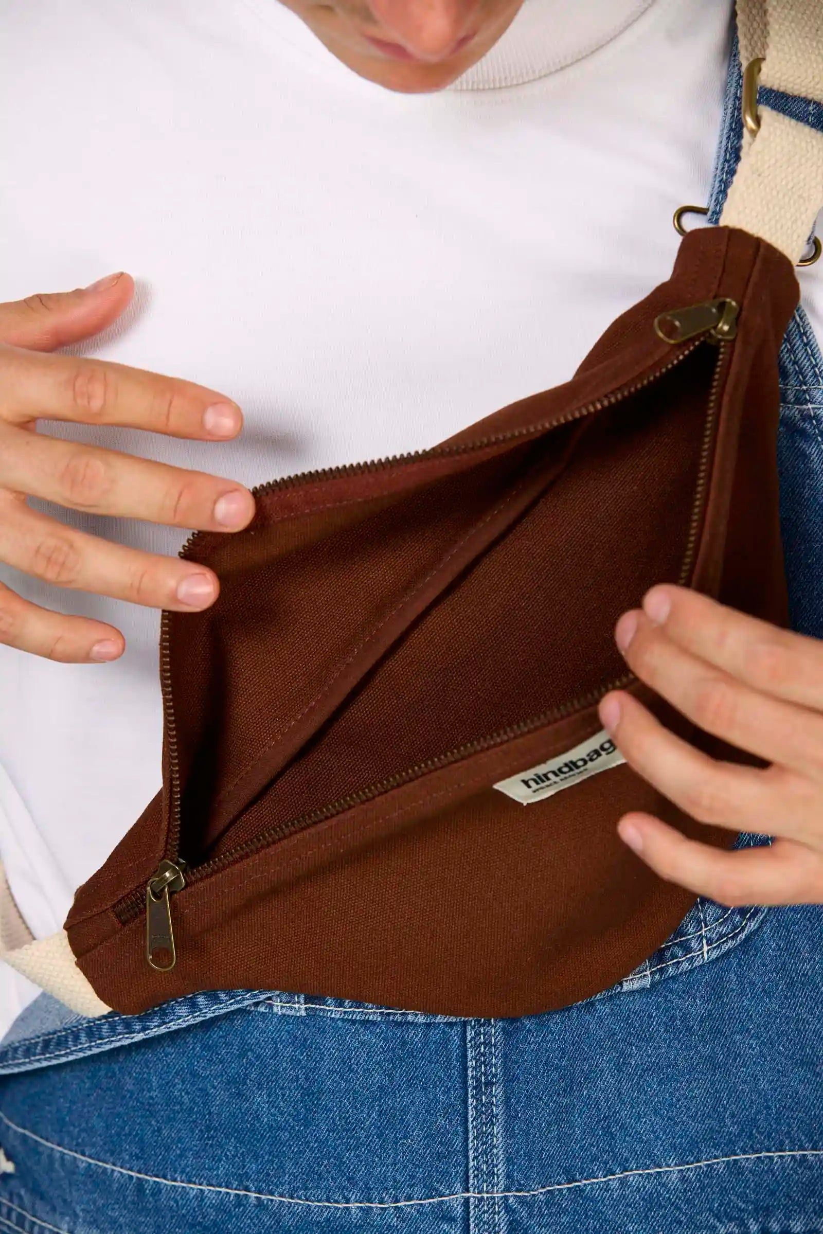Banane en coton bio | marron "olivia chocolat", Hindbag, photo 3