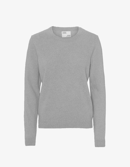 Pull maille col rond gris en laine mérinos recyclée - heather grey, Colorful Standard, photo 1