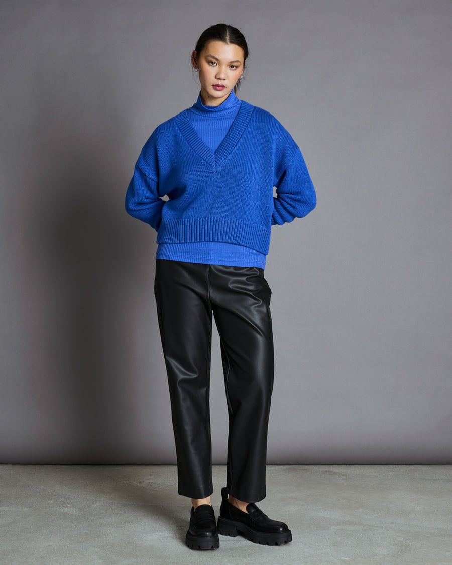 Pull oversize en coton bio | bleu 