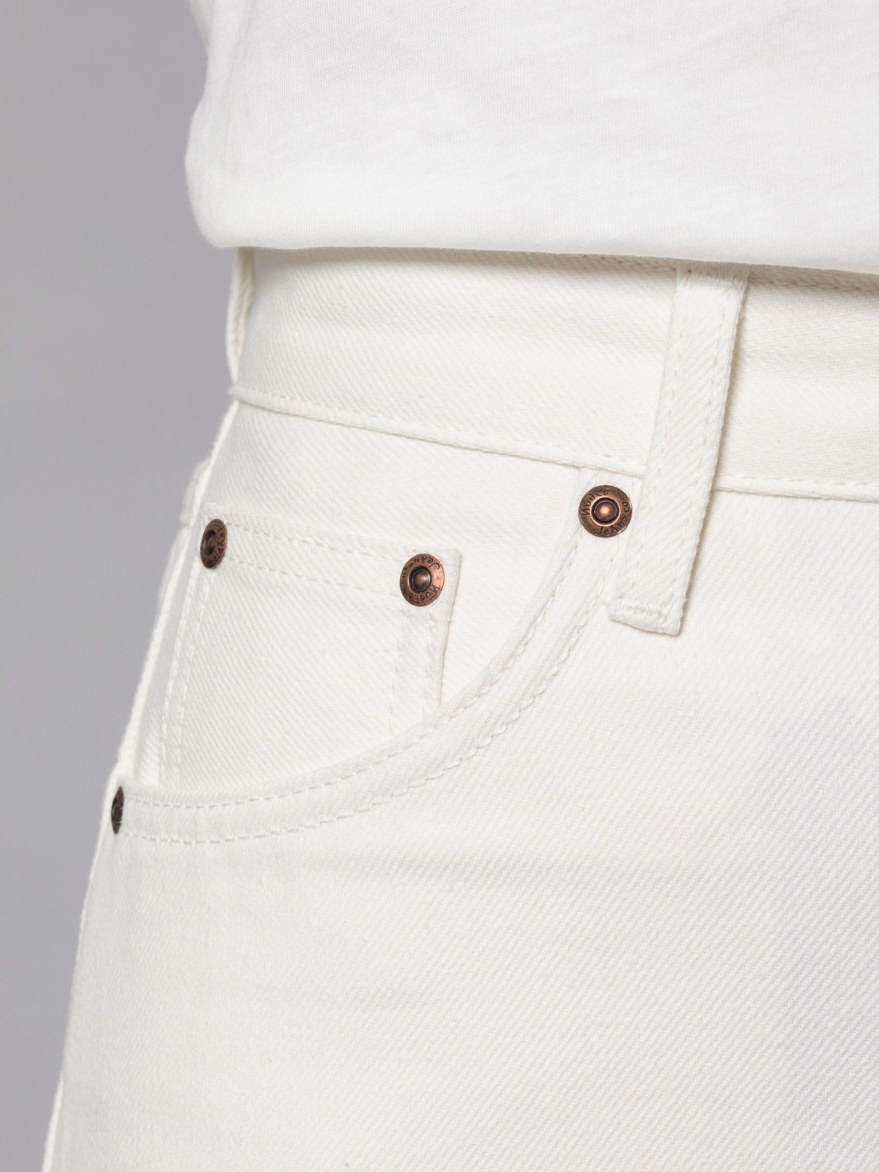 Jean ample blanc en coton recyclé clean eileen recycled white, Nudie Jeans, photo 4
