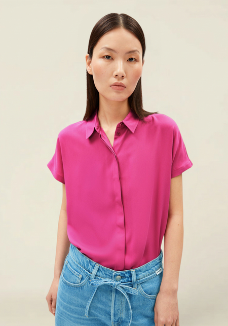 Chemisier en ecovero | rose "Larisaana blouse - very berry" - Armedangels