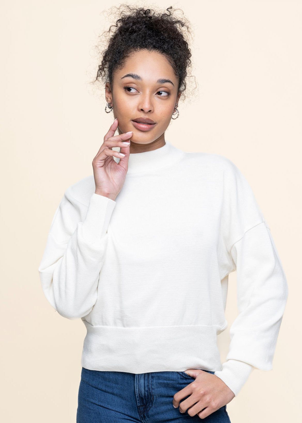Oversize-Pullover aus Bio-Baumwolle | Ecru "yin offwhite", Jan'n June, Foto 1