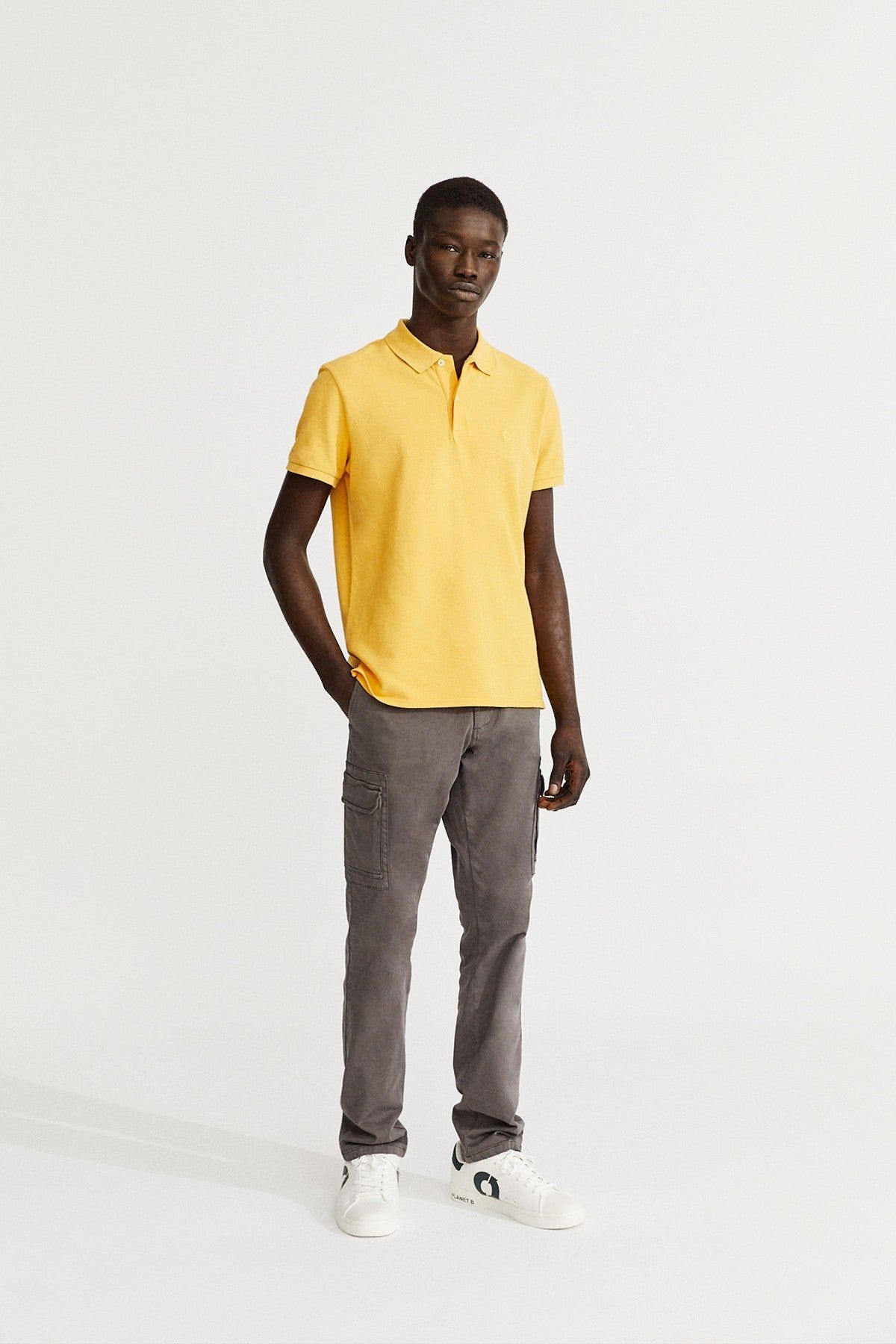 Polo slim piqué moutarde en coton bio - ted slim, Ecoalf, photo 2