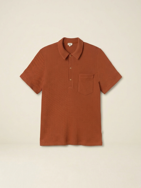 Polo en coton bio piqué | rouille "Canning - coconut shell", Twothirds, photo 4
