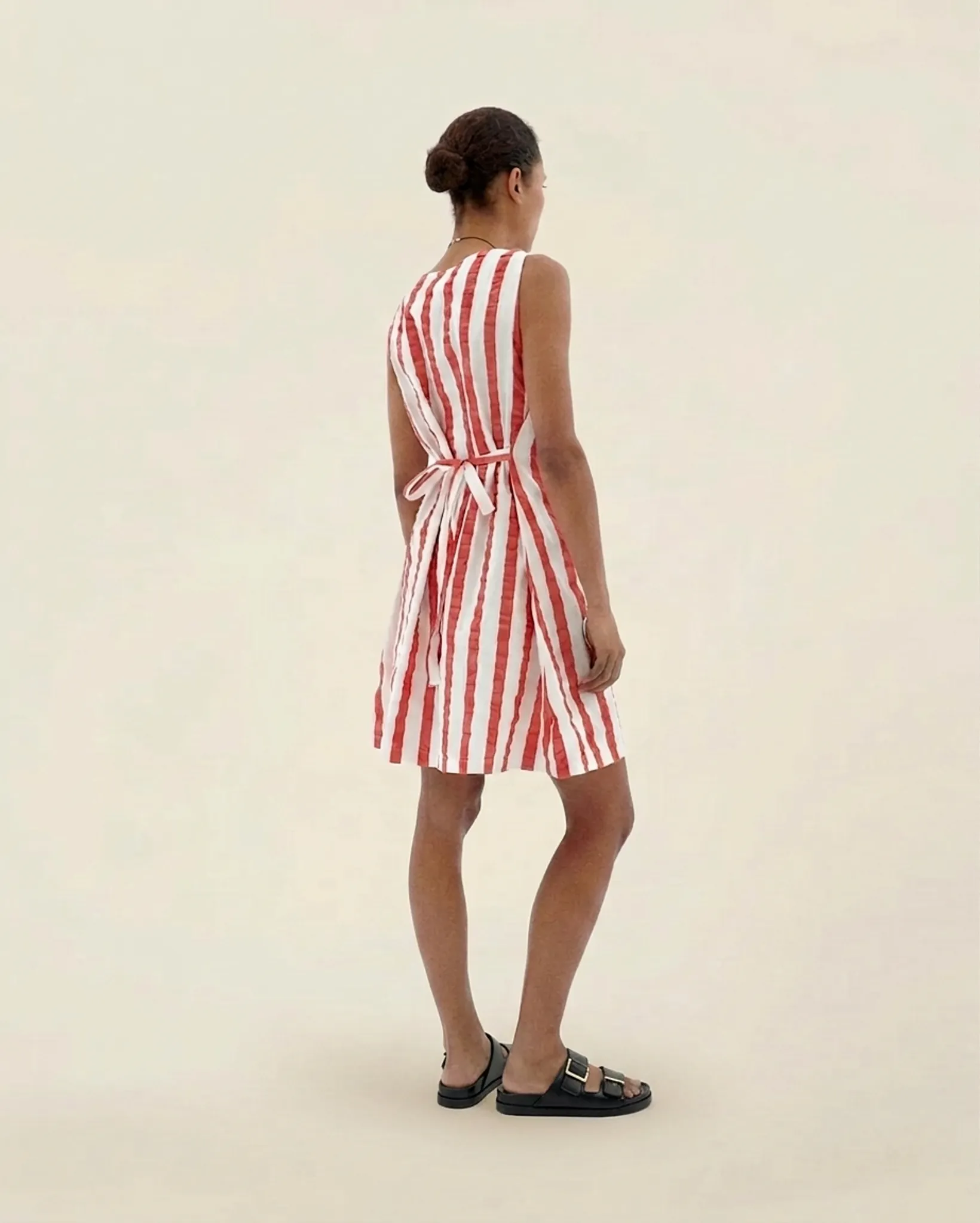 Robe en coton bio | rayé "red maxi stripes cecile dress", Thinking Mu, photo 2