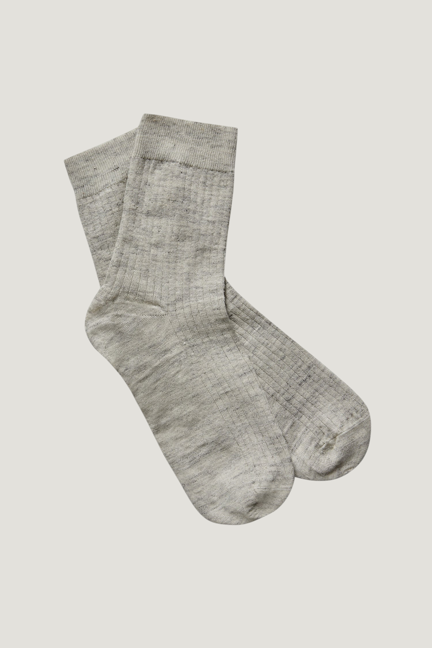 Chaussettes en lin et coton bio | gris "linen socks sand & pepper", About Companions, photo 1