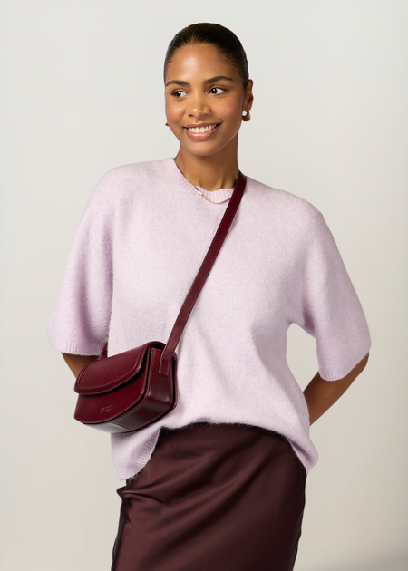 Sac bandoulière en cuir certifié | bordeaux "kendalini - cherry classic leather"  - O My Bag