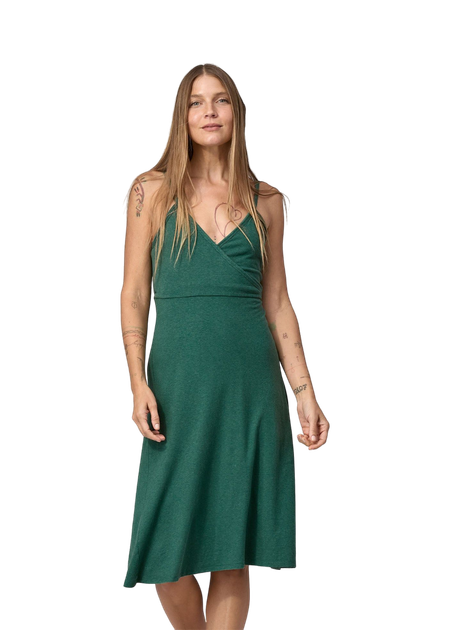 Robe portefeuille en chanvre et coton bio | vert "wear with all dress conifer green"