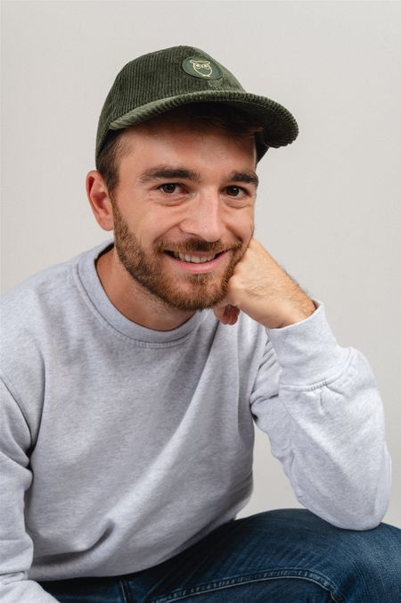 Casquette verte en velours de coton bio - forrest night, Knowledge Cotton Apparel, photo 4