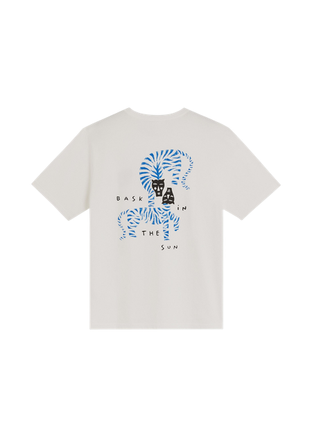 T-shirt imprimé en coton bio | blanc "natural tiger tee - natural"