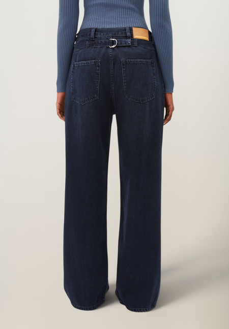 Jean baggy taille basse en coton recyclé | bleu "Haayi low waist baggy jean - fluid ink", Armedangels, photo 3