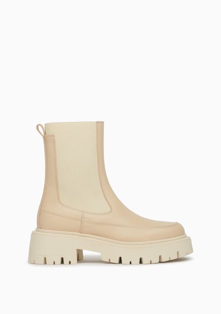 Bottines chelsea en cuir certifié | "le jour beige"