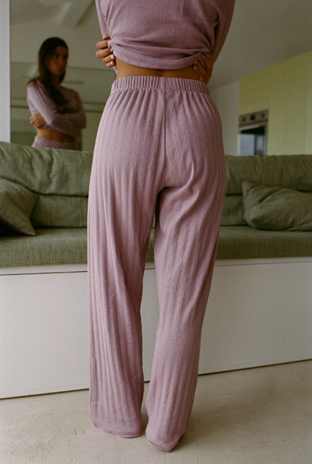 Pantalon de pyjama en coton bio |  mauve "maud", Nénés Paris, photo 3