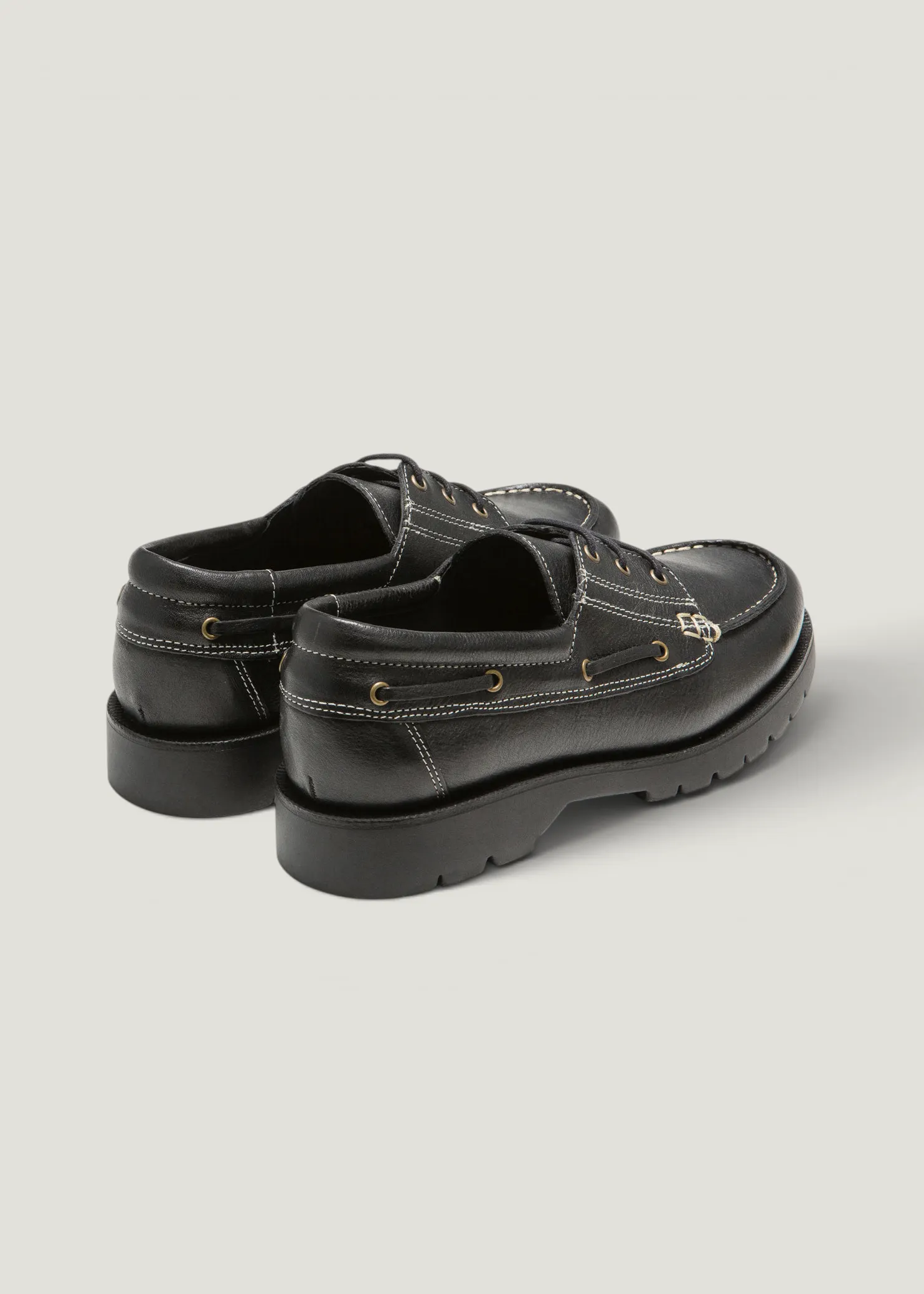 Chaussures bateau en cuir certifié | noir "embruns oak noir", Kleman, photo 3
