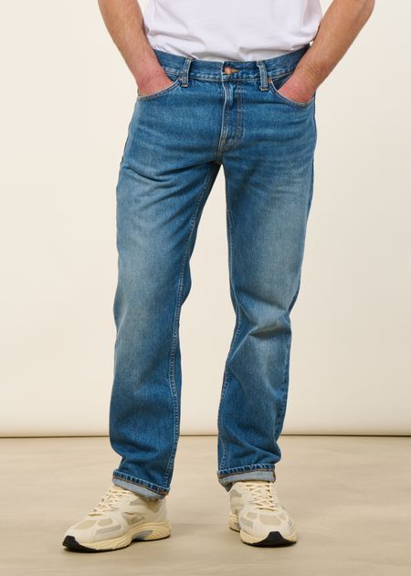 Jean droit en coton bio | bleu "gritty jackson day dreamer" - Nudie Jeans