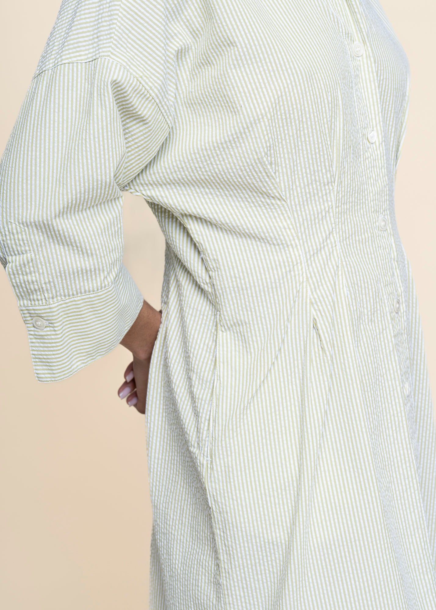 Robe chemise longue en coton bio | vert "cora - pistachio", Loreak Mendian, photo 2