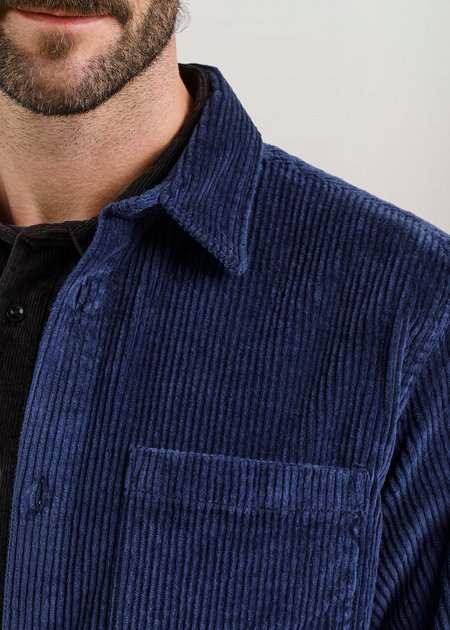 Surchemise velours côtelé en coton bio | bleu "Shirt kil corduroy navy - black iris", Dedicated, photo 2