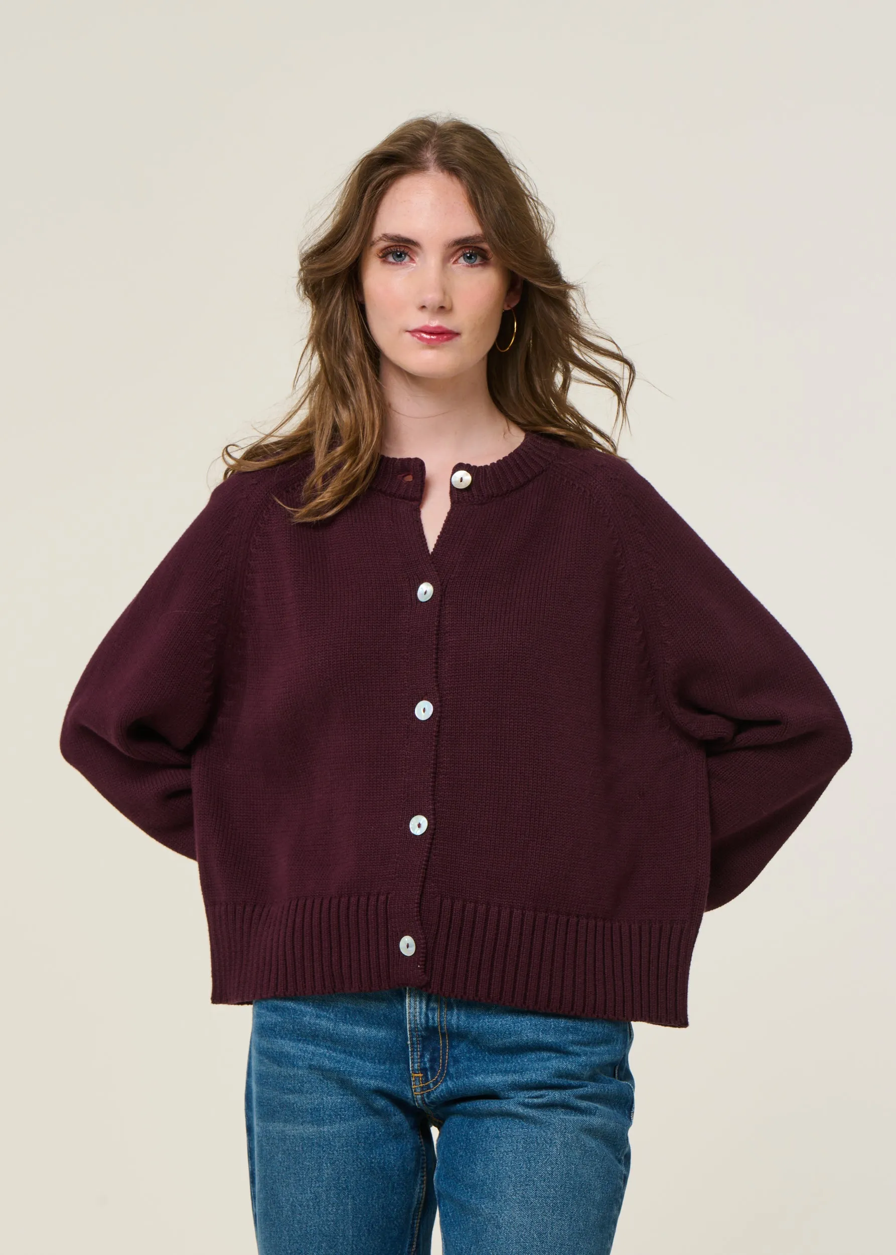 Gilet en coton bio | aubergine "sivia - cherry lacquer", Jan'n June, photo 3
