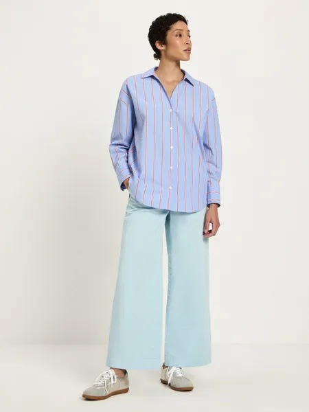 Chemise en coton bio | rayé bleu et rouge "streifenhemd - blue/ lava red", Lanius, photo 2