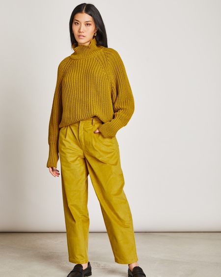 Pull maille ample moutarde en coton bio - ola muddy yellow, Jan'n June, photo 5