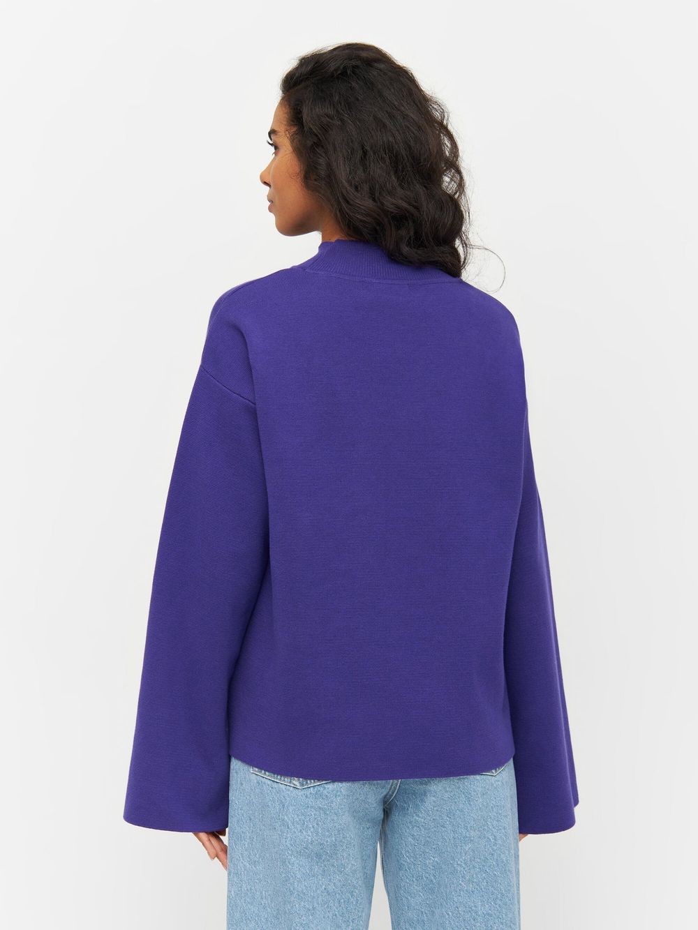 Pull en maille de coton bio | violet "cotton high neck knit deep purple ...