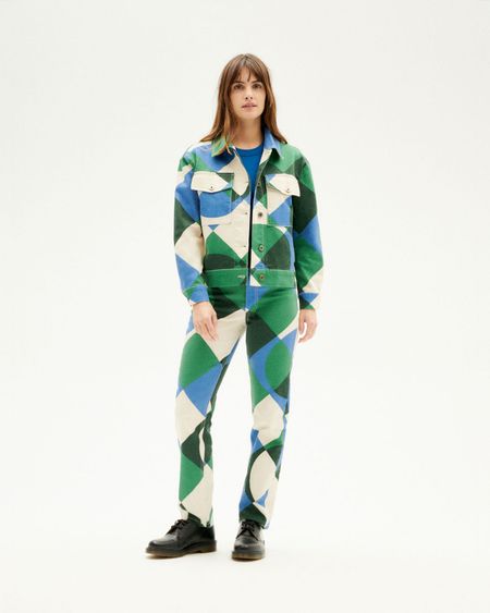 Veste en coton bio | multicolore "tetris frans jacket blue", Thinking Mu, photo 2