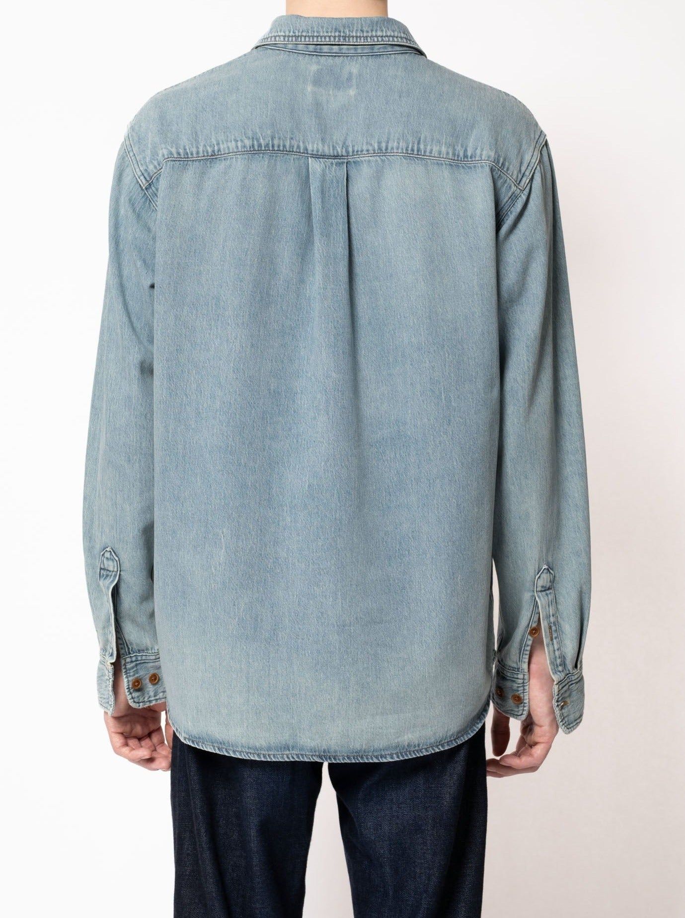 Chemise en denim bleu clair en coton bio - hebbe sundays denim, Nudie Jeans, photo 4