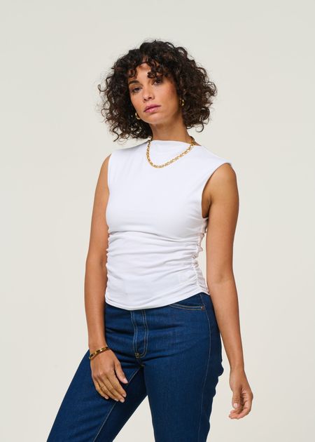 Top sans manches en coton bio | blanc "rafo white" - Jan'n June