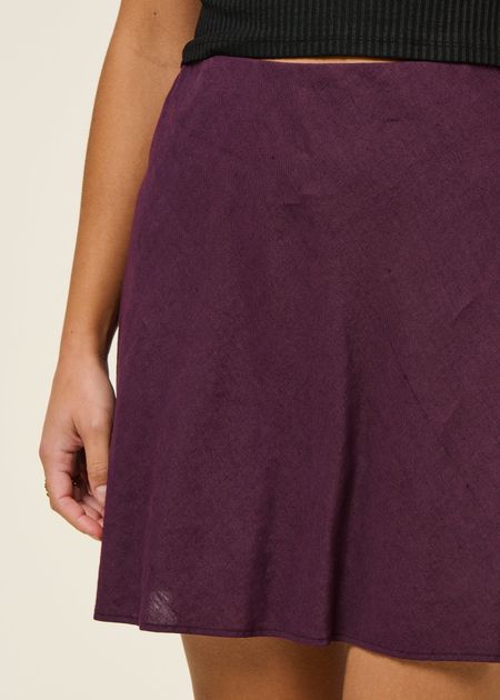 Jupe en lin | bordeaux "cercis - cherry lacquer" - Jan'n June