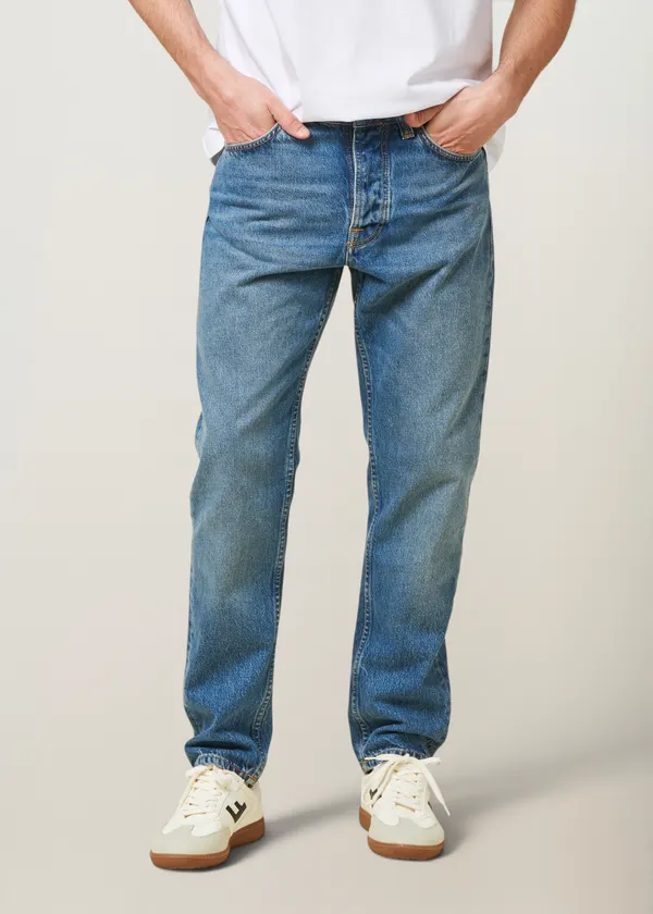 Jean fuselé en coton bio | bleu délavé "steady eddie ii blue haze", Nudie Jeans