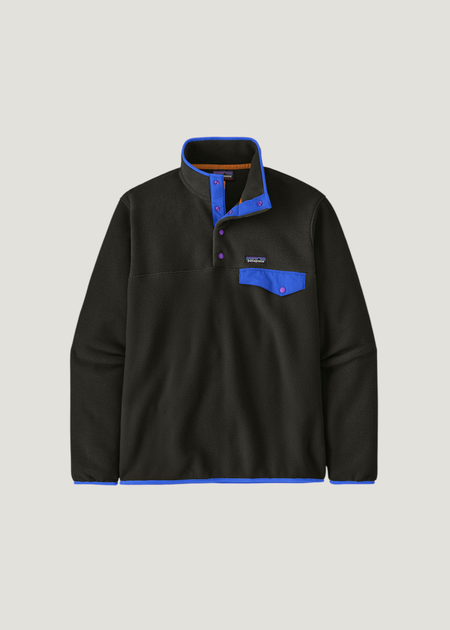 Polaire en matières recyclées | noir et bleu "M's lw synch snap-t p/o - blkp" - Patagonia