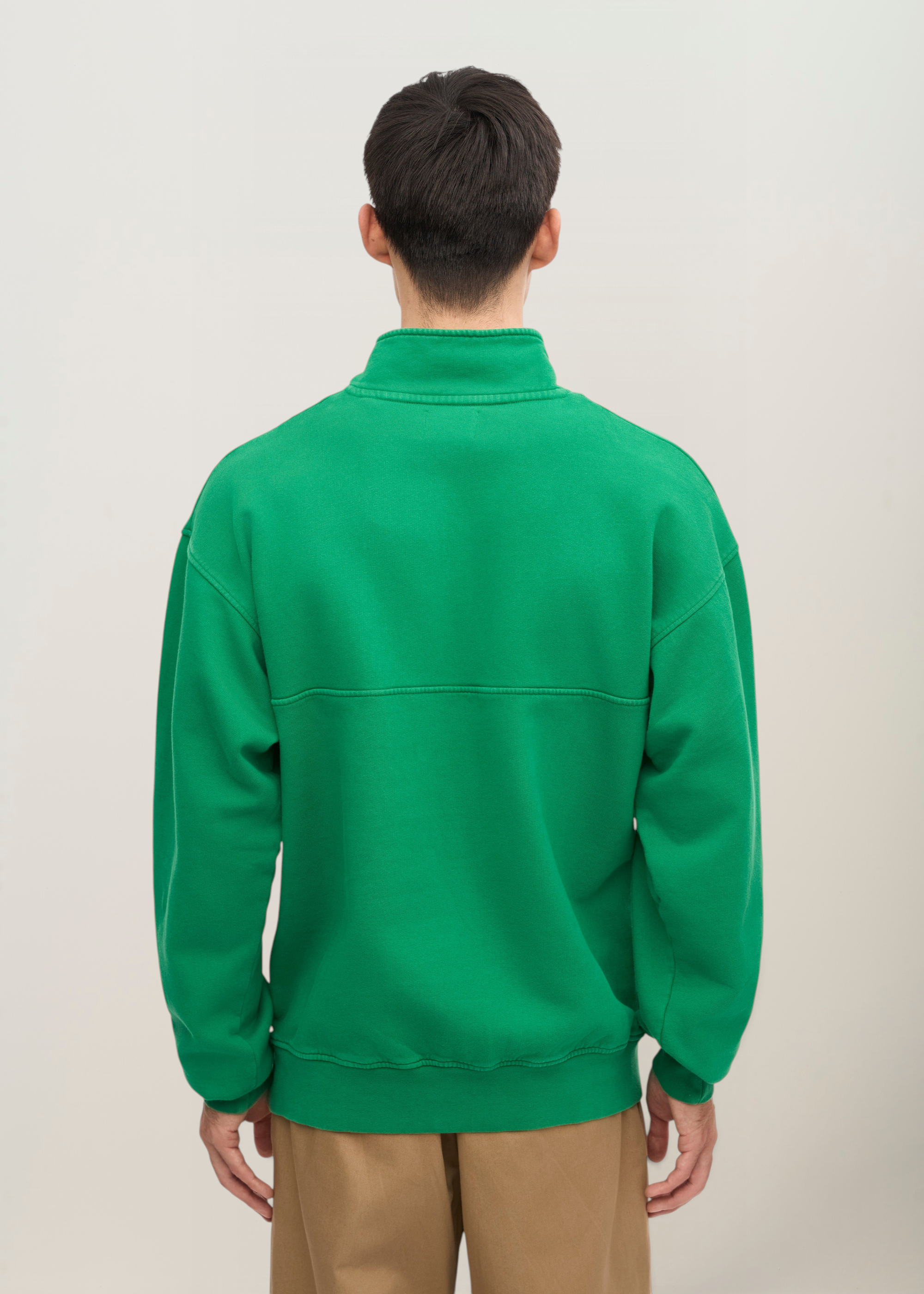 Sweat col zippé en coton biologique | vert "organic quarter zip - kelly green", Colorful Standard, photo 2