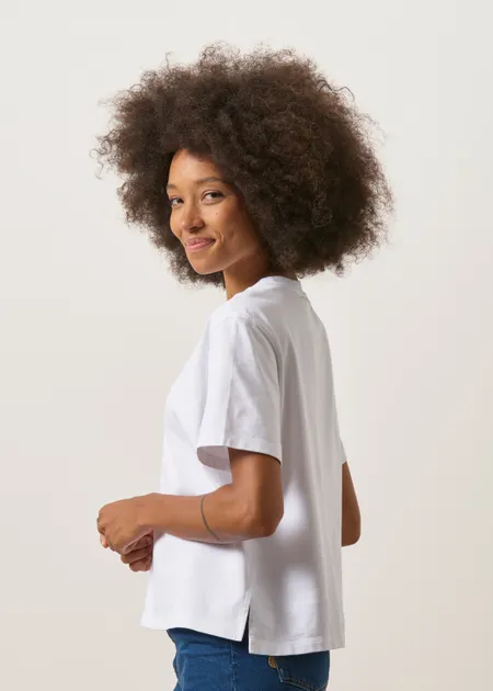 T-shirt boxy en coton bio | blanc, WeDressFair, photo 5