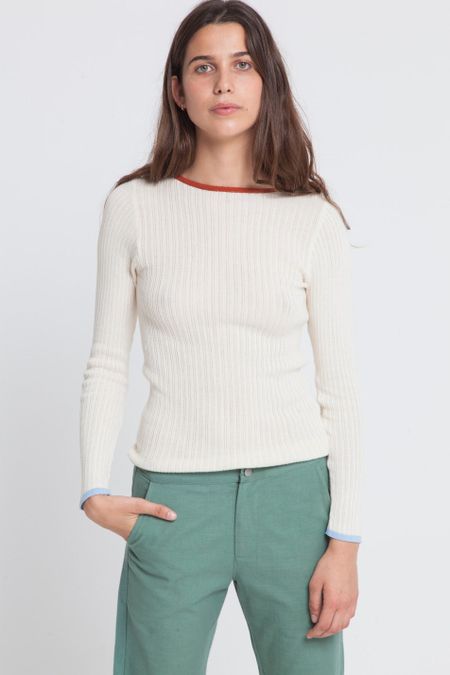 Pantalon droit vert en coton bio - dafne, Thinking Mu, photo 2
