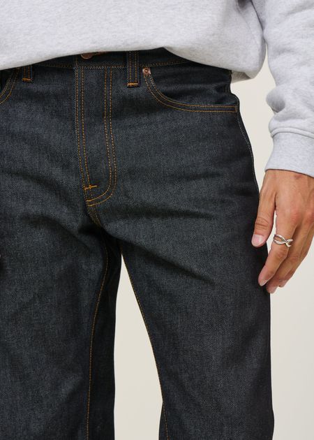 Jean droit large en coton bio | bleu brut "rad rufus dry heavy" - Nudie Jeans