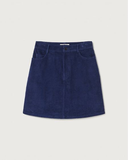 Jupe droite en velours de coton bio | marine "navy corduroy marsha skirt"