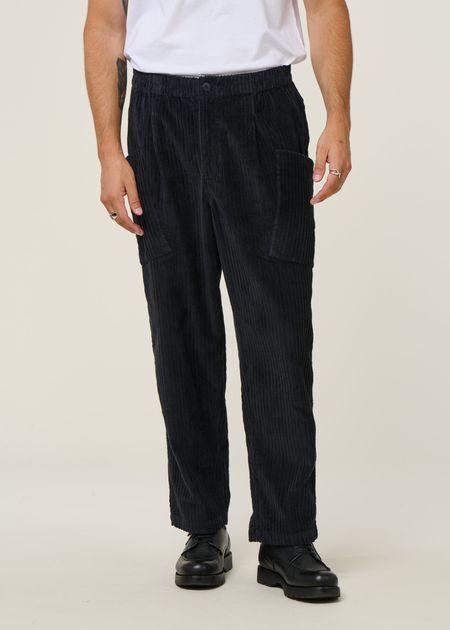 Pantalon large en velours côtelé | bleu "corduroy max pants - blue" - Thinking Mu