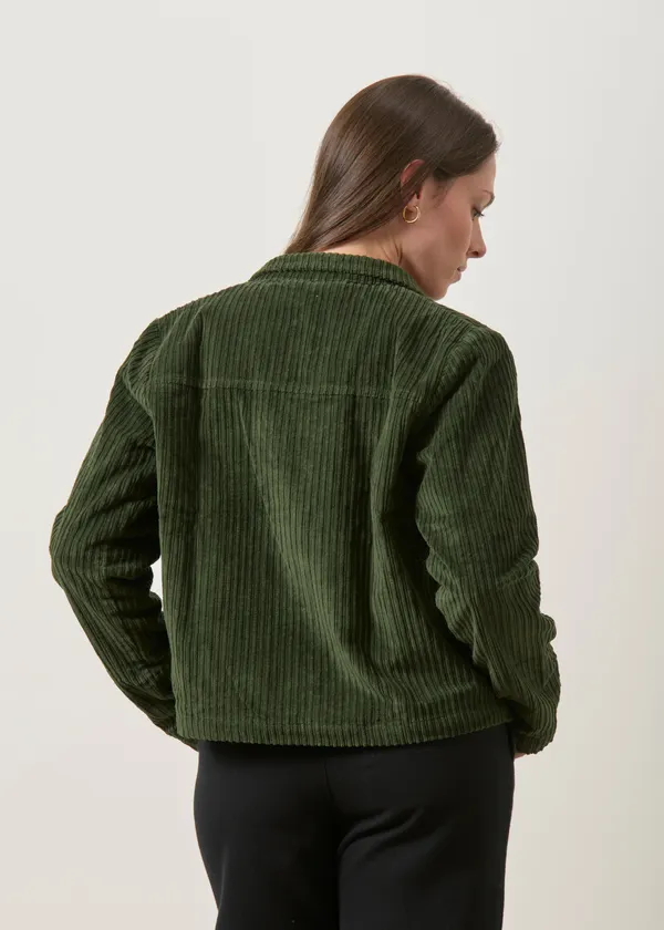 Veste velours en coton bio | vert "Bottle green corduroy celia jacket", Thinking Mu