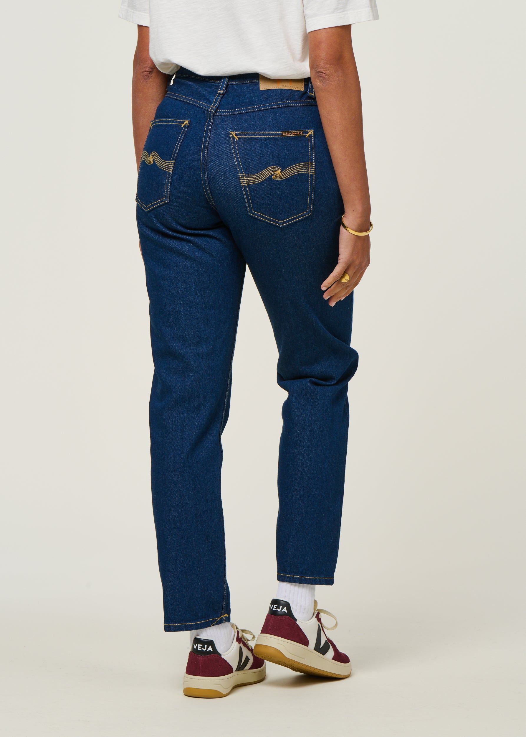Jean mom en coton bio | bleu foncé "breezy britt 60s blue", Nudie Jeans, photo 2