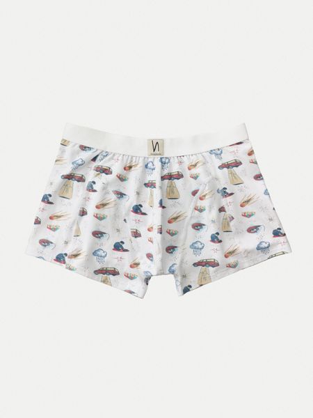 Boxer écru avec motifs en coton bio - west coast